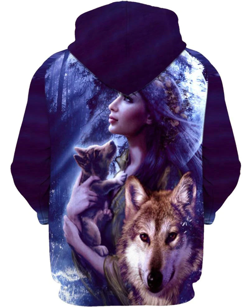 Native American Purple Girl Wolf