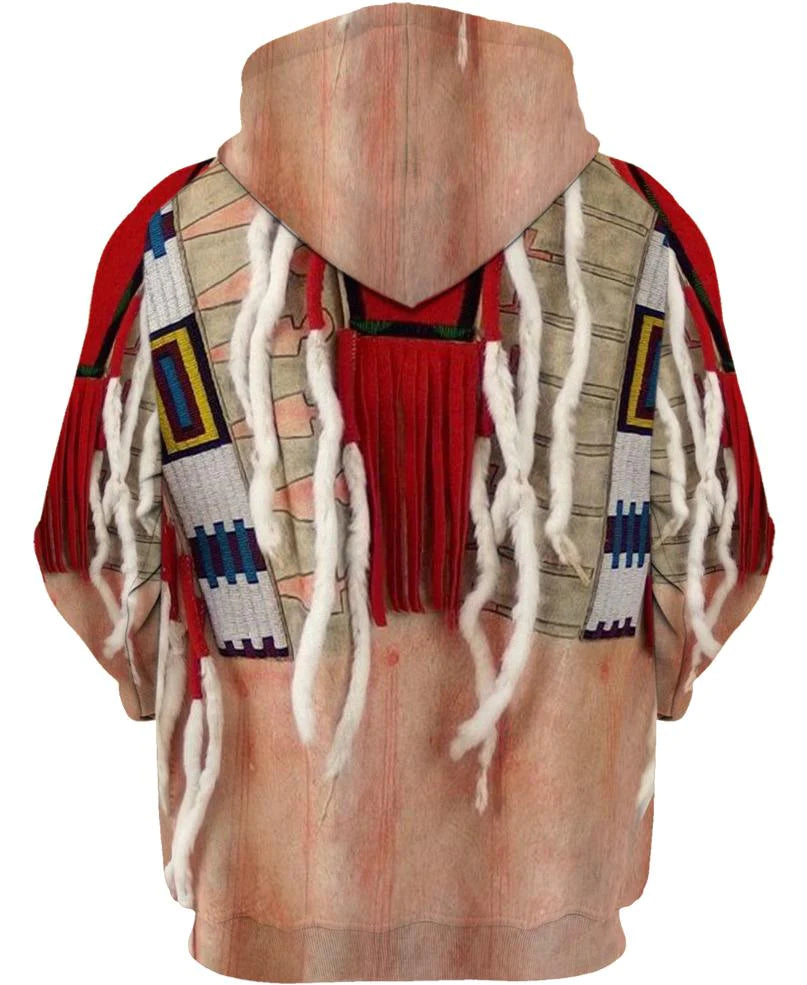 Native American Red Necklace White Feather