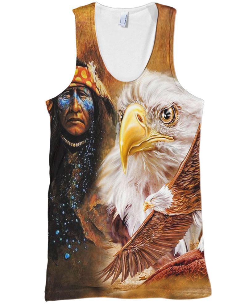 Native American Brown Indian Chief & Eagle