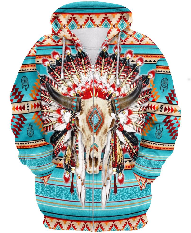 Native American Indian Bison Skull