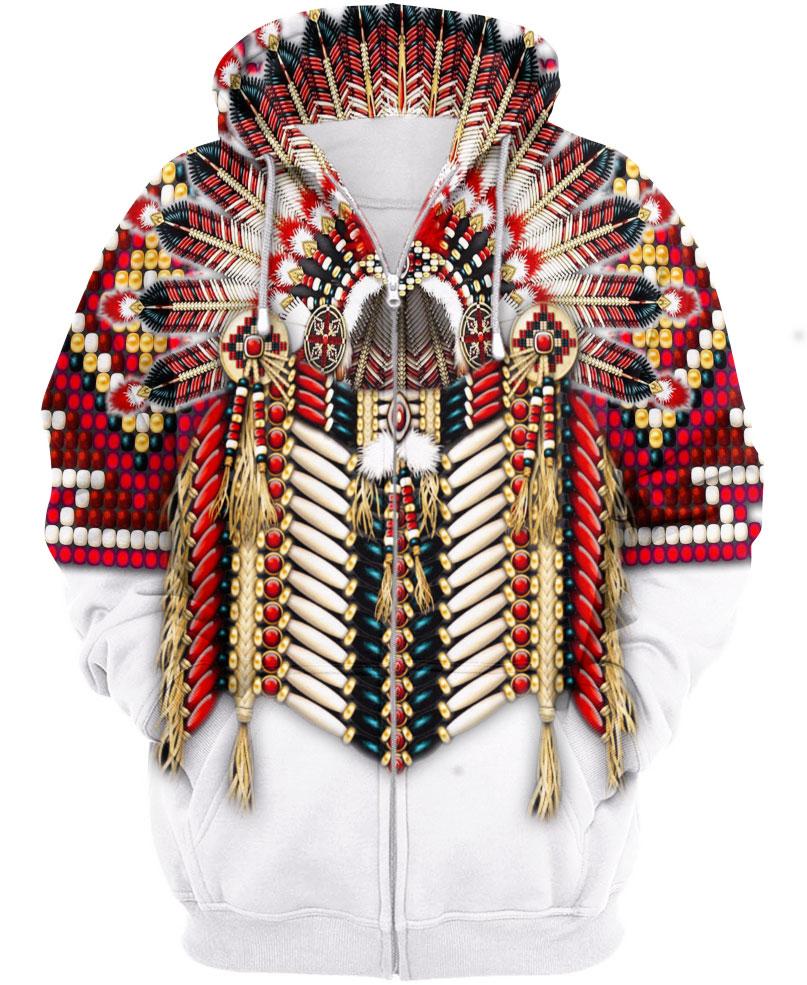 Native American White Red Pattern