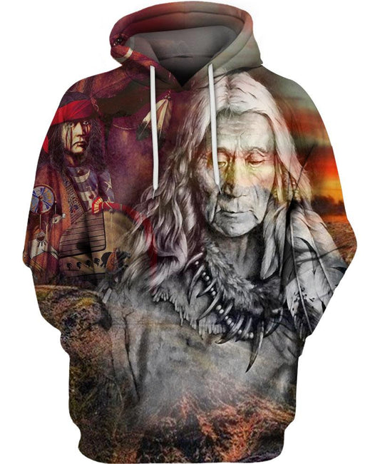 Native American Gray Old Indian Chief