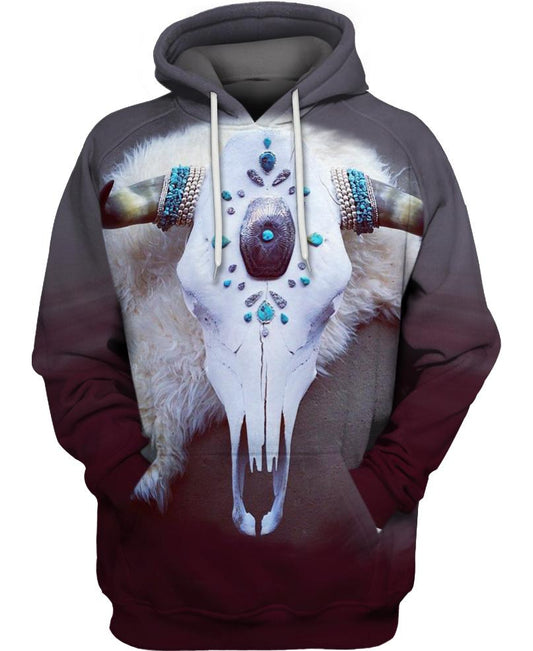 Native American Skull Blue Stone