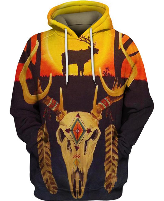 Native American Deer & Bison Skull