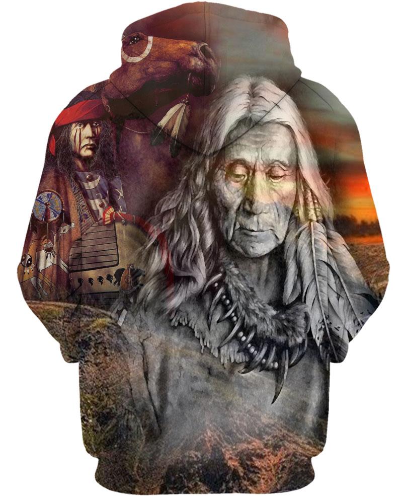 Native American Gray Old Indian Chief