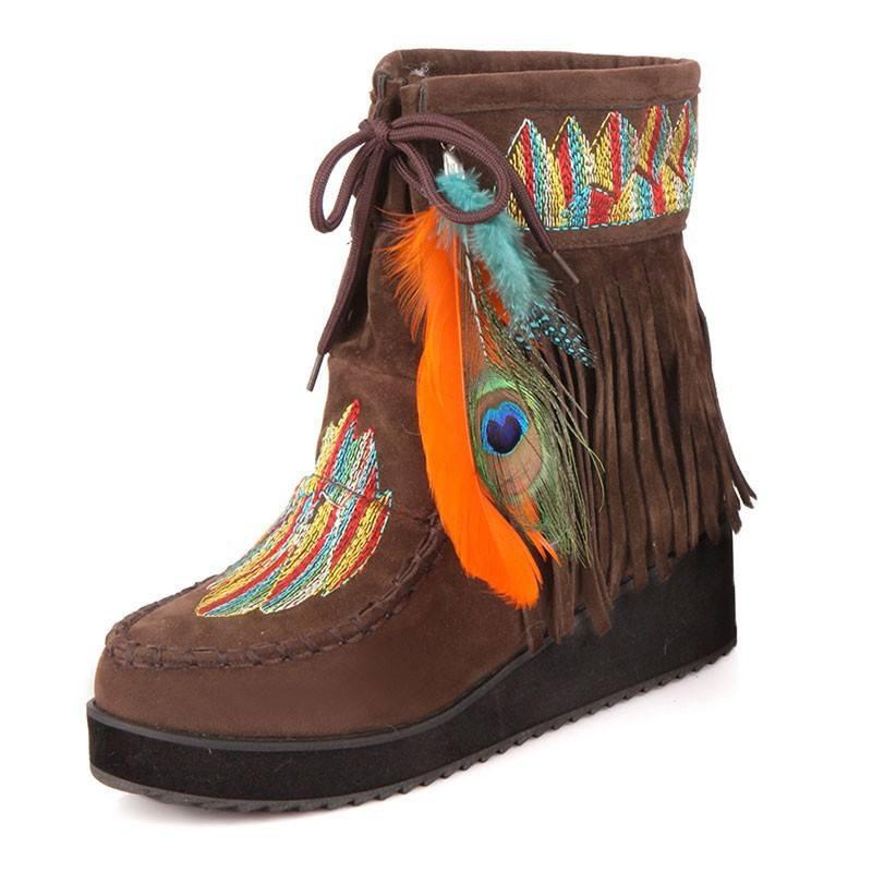 Indian style sale boots with fringe