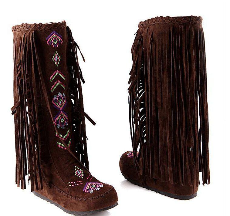 Indian clearance fringe boots